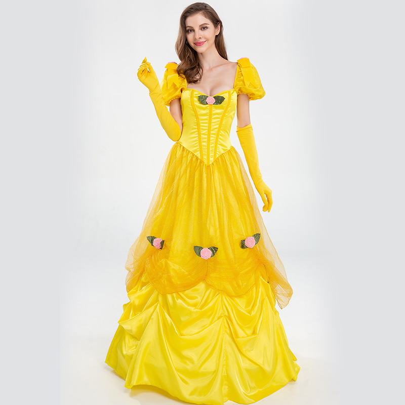 2023 New Halloween Costume Belle Real Princess Dress Dress Dress Stage Drama Performance Costume 2023 New Halloween Costume Belle Real Princess Dress Dress Dress Stage Drama Performance Costume