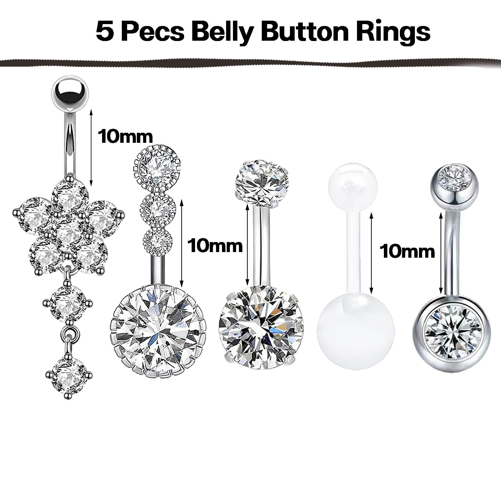 Kit de piercing nombril en acier inoxydable avec outils_voghion.com