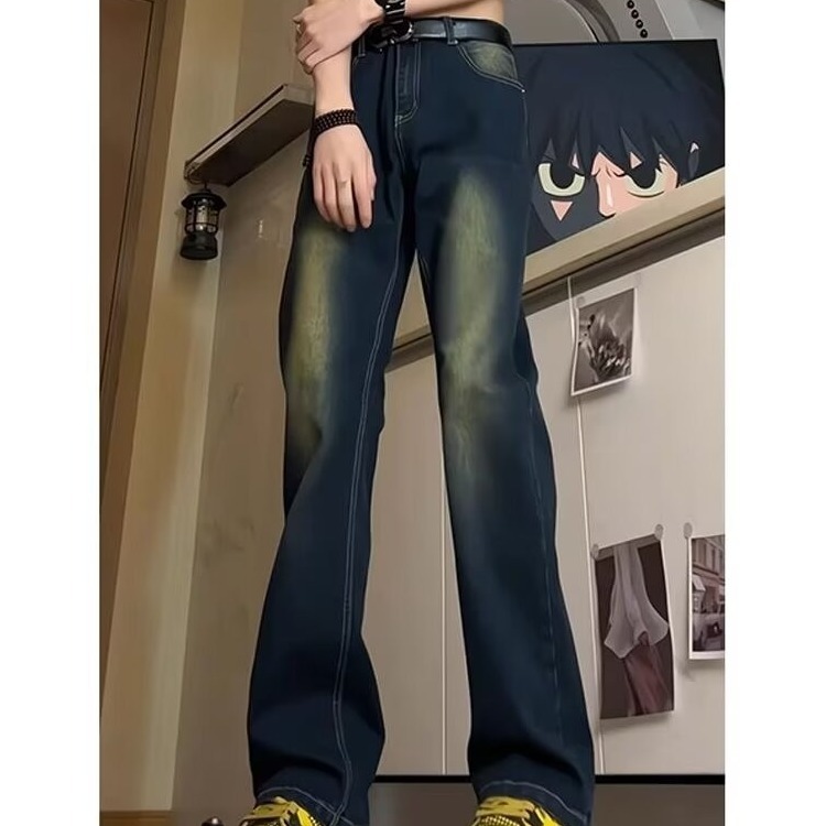 Fashion Men's Loose Straight Denim Trousers Image 3