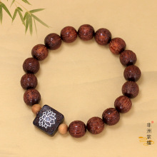 非洲小叶紫檀雕刻DIY箴言莲花款手串规格1.0男女文玩念珠厂家批发