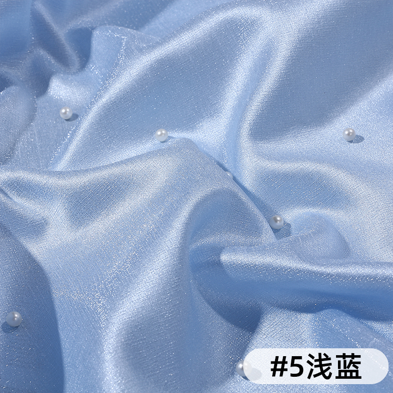 Tela de satén de corteza Tela de satén de textura muscular de brillo Traje antiguo Hanfu Falda de cara de caballo Tela de ropa decorativa de color sólido image 10