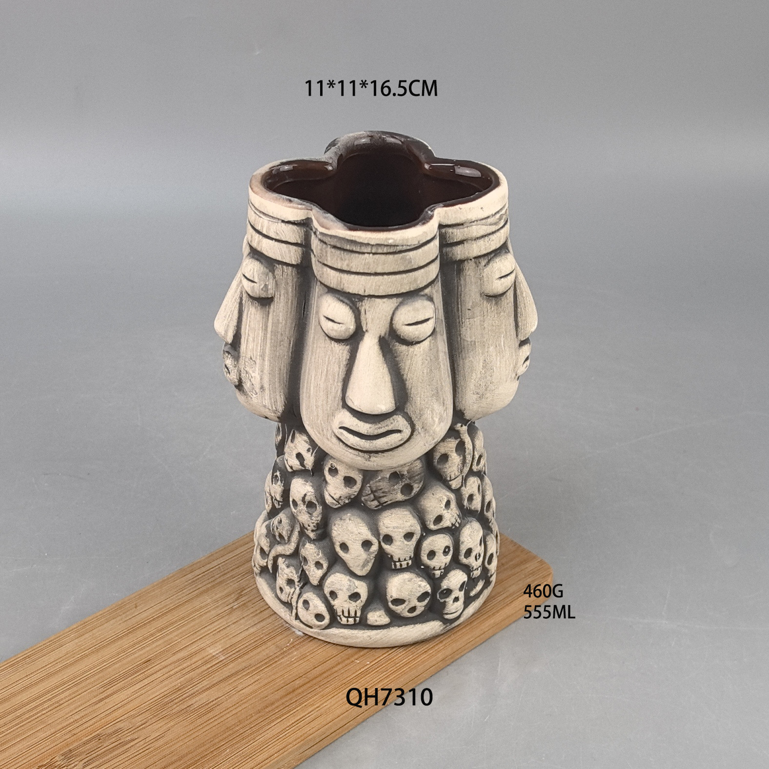 Copa de cerámica de cuatro lados del Buda