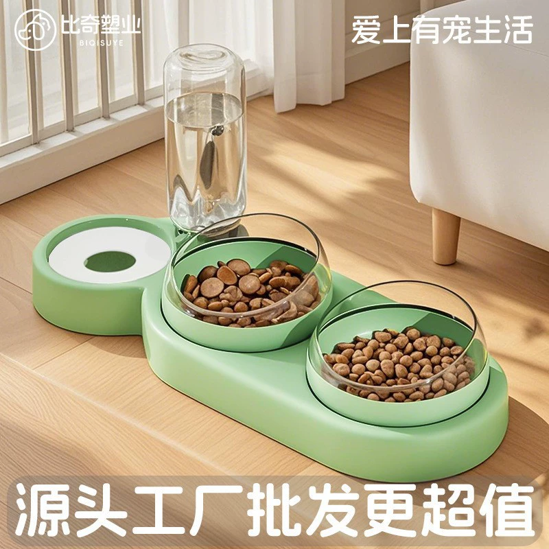 Миска для кошек миска для домашних животных кошачий автоматический кормушка для воды двойная чаша для собак