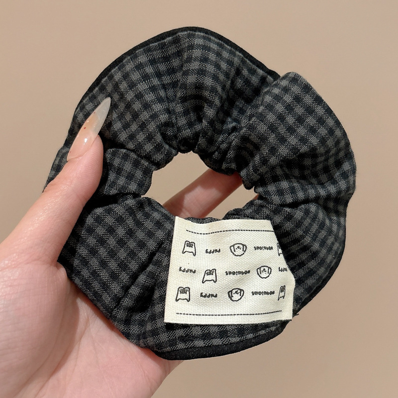 Lazo para el cabello de intestino grueso rayado coreano para mujer, sensación de alto nivel, cuerda para el cabello de cola de caballo, banda de goma para la cabeza para niñas, cuerda para la cabeza de gran tamaño, accesorios para el cabello de flores para la cabeza