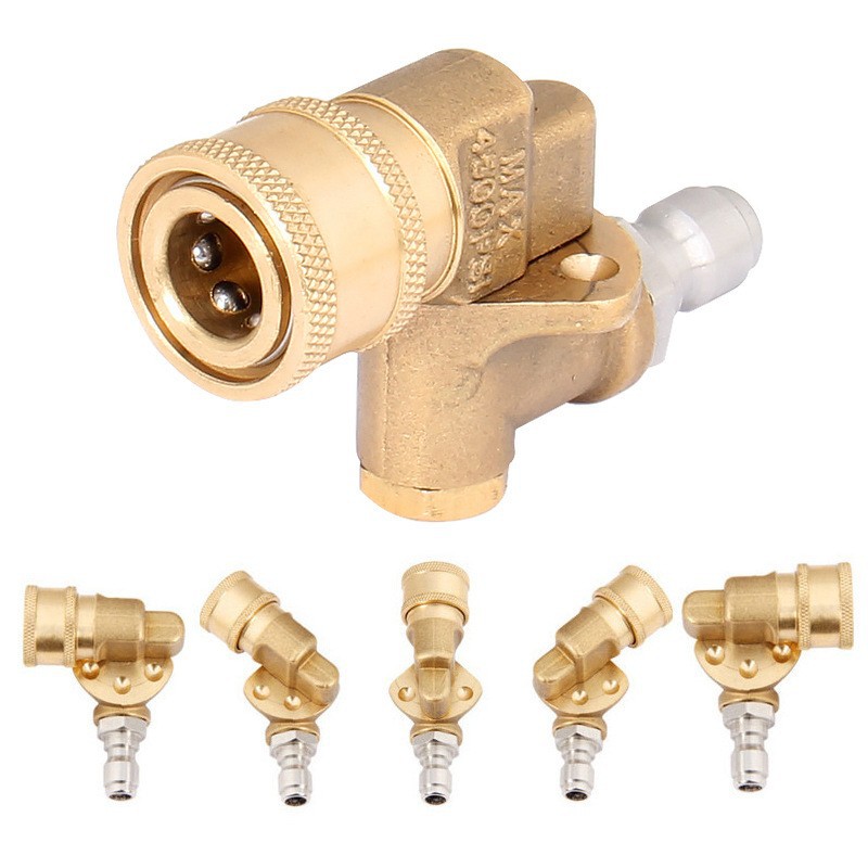 High-pressure car wash water gun quick-connect 1/4 inch quick-connect 5-speed rotating bend nozzle adjustable connector quick-connect cleaner nozzle