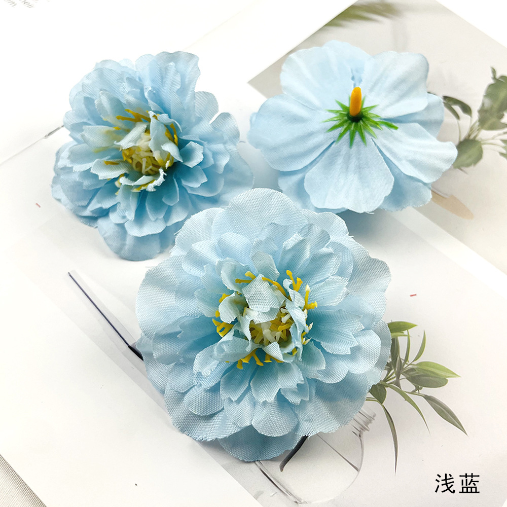 Hibiscus flores europeas DIY azalea falsa flores de flores de cabello accesorios de material de tocado de flores adornos de fotografía para el hogar