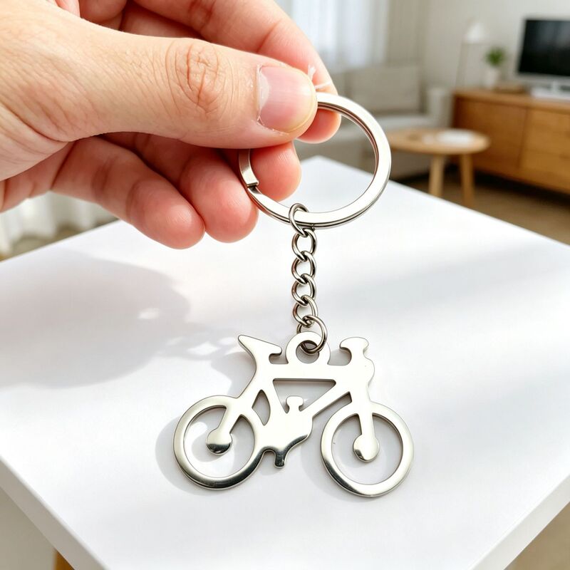 Stainless Steel Hollow-Out Bicycle and Motorcycle Keychain, Personalized Hip-Hop Accessories, Trendy Pendants for Men and Women, Factory Direct Sale