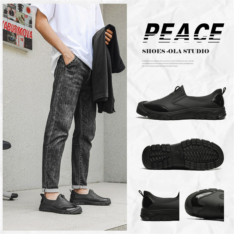 Модные мужские сапоги от дождя внешняя торговля короткая трубка нескользящие сапоги от дождя на улице Рыбалка автомойка водонепроницаемая обувь низкий уровень комфорта водная обувь