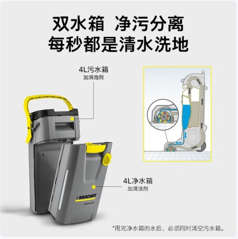 ケルヒャー ドイツ ケルヒャー清掃 商業施設 小型手押し式洗浄・モップ一体型スイーパー BR30/4C|undefined