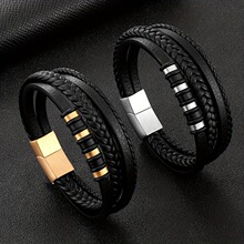 J 63601 Men's Braided Leather Bracelet ��ʿ��֯Ƥ���� ר