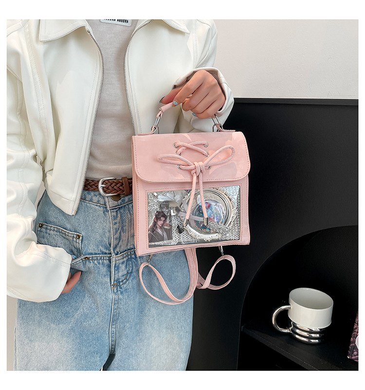 540g Weight Synthetic Leather Lining Material Sewing Thread Fashion Element Magnetic Buckle Closure Type Double Shoulder Straps Strap Type Functional Backpack Bags Type Casual, Daily Occasion Pu Leather Material Women's Backpack Backpack Color Block Pattern All Seasons Season Women's Gender Cute, Streetwear Style Square Shape Color Block Casual Daily Women's Backpack Functional Backpack 3