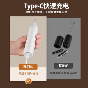 J8 Milk Frother Milk Frother Blender Coffee Electric Frother Rechargeable Wireless Handheld Whipper Milk Cow G3