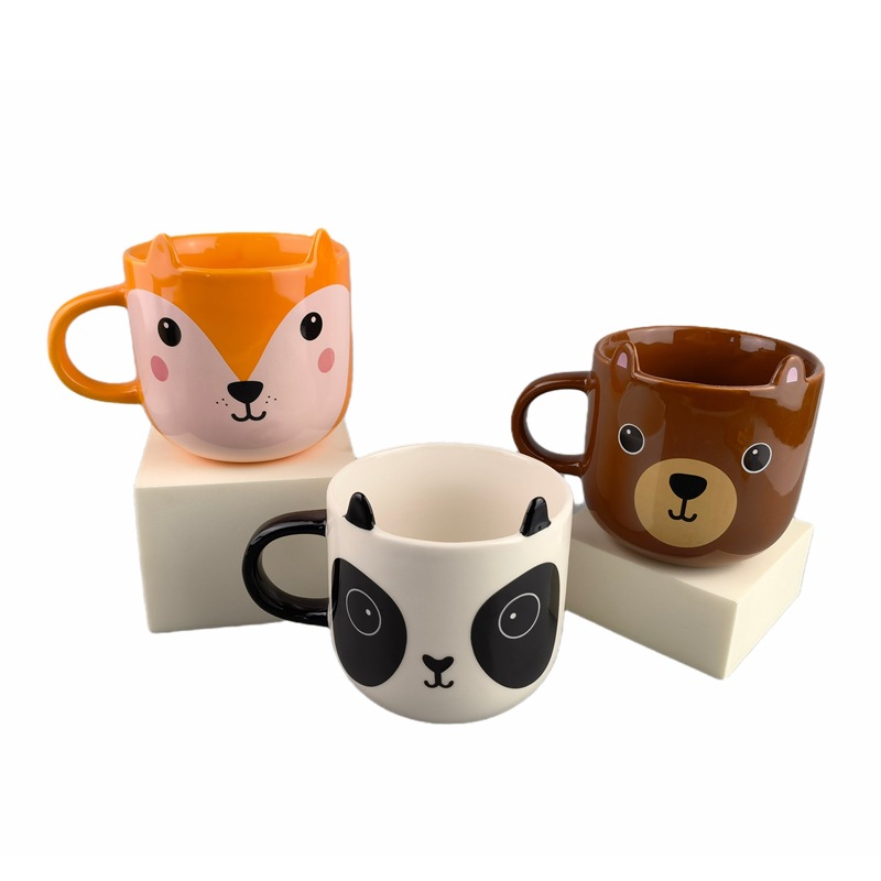 Taza de café linda tridimensional 3D Taza de cerámica animal Taza linda Taza de agua Taza de pareja Creatividad de dibujos animados