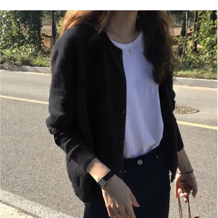Popular Women's Cardigan Sweater, 2025 New Style, Spring and Autumn, European Style, Loose Fit, Relaxed Wear, Knitted Cardigan for Outerwear