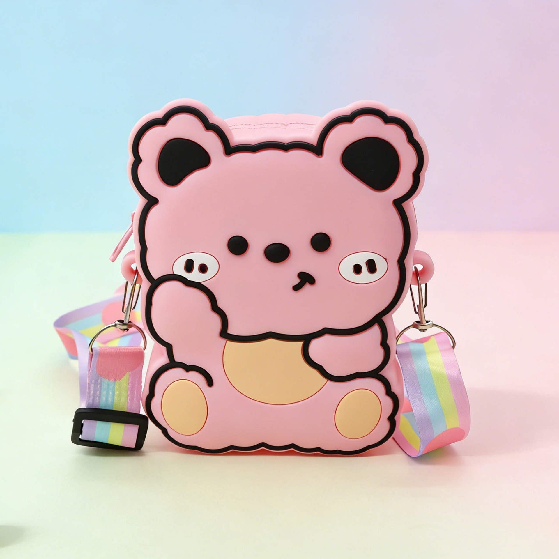 핑크 입체 곰 숄더백