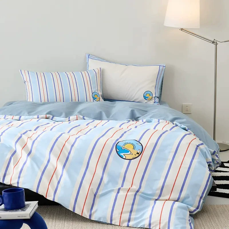 Детский комплект постельного белья Bluebird Cotton - 4 предмета, размер 1.8 м/1.5 м, яркие рисунки для учащихся начальной школы