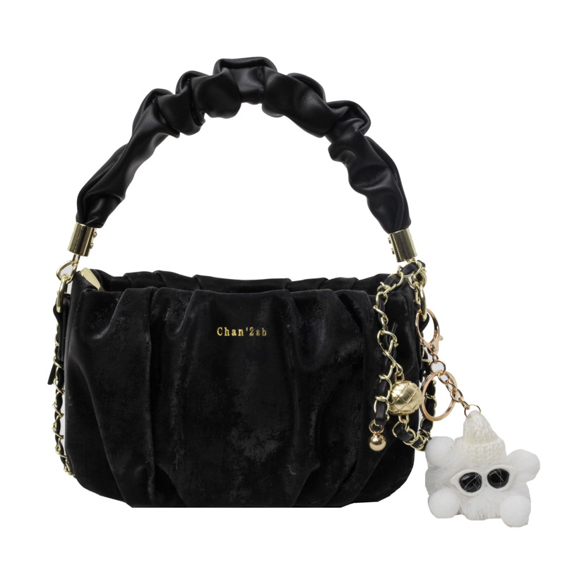 Verano súper fuego cadena plisada nube bolsa de axila señoras 2025 nuevo bandolera coreana de nicho todo fósforo