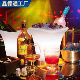 led酒吧冰桶ktv网红船型塑料酒桶跨境新品商用充电发光酒座