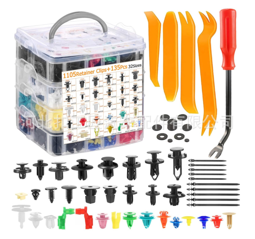 725pcs hebilla en caja de tres capas venta caliente transfronteriza 680pcs hebilla en caja de tres capas juego de hebilla de coche en stock