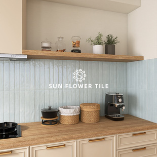 Guangdong Foshan French Kitchen Tiles Wall Tiles Bright Full Porcelain Handmade Tiles Milk Tea Shop Dessert Shop Colorfuled Glazed Tiles