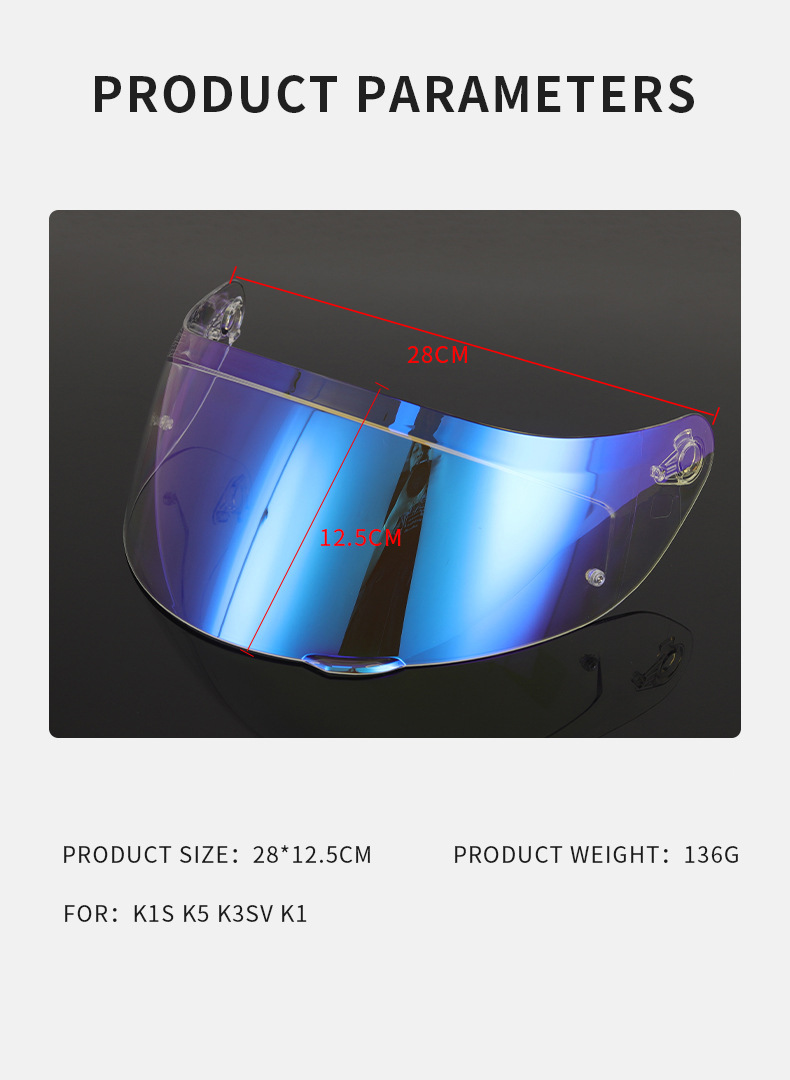 New K1S Motorcycle Helmet Lens Suitable for K1 K3Sv K5 K5S Model Helmet Hd Safety Accessories