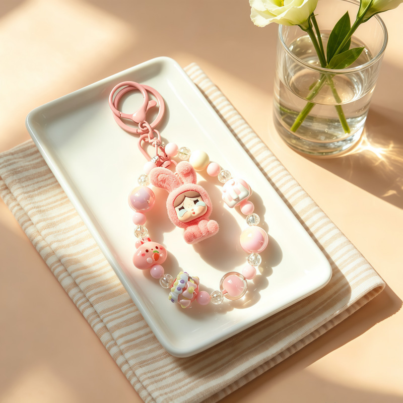 Little Bunny Crying Doll Keychain Resin Pendant Live Stream Blind Bag Cute DIY Accessories Couple Best Friend Keychain