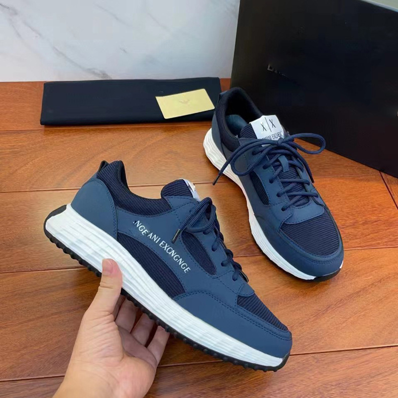 Mesh Men's Shoes with Letters, Summer, Spring and Autumn Low-Cut Genuine Leather Breathable Sports Shoes, High-End Versatile Casual and Comfortable Sneakers