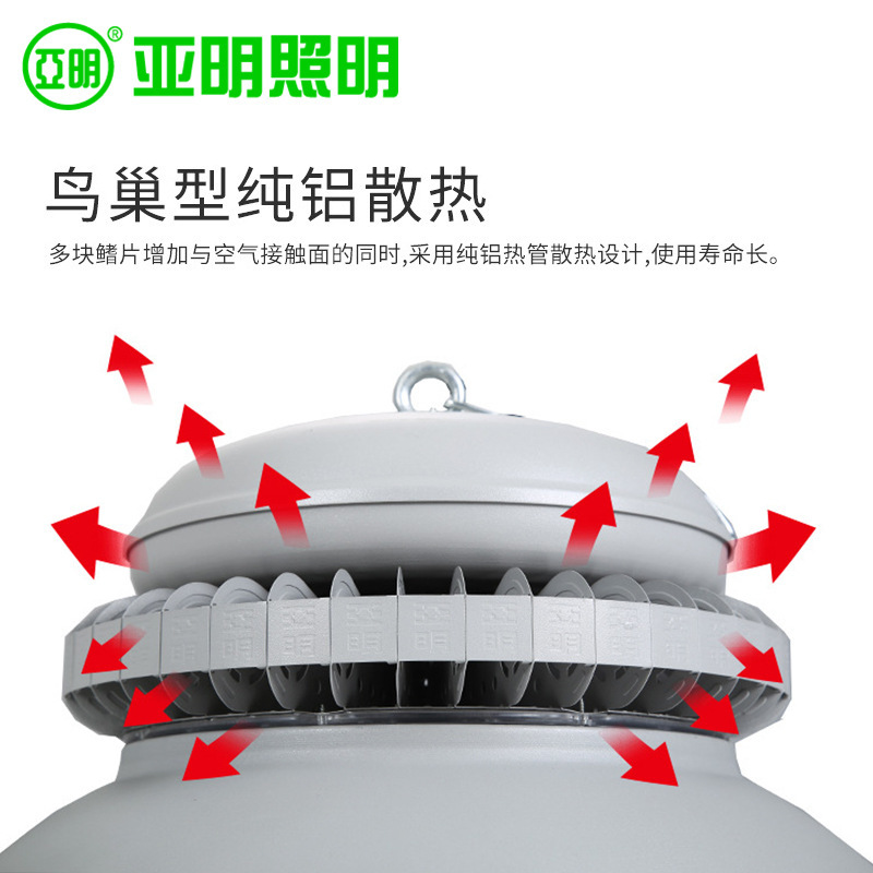 Yaming LED industrial and mining floodlight anti-glare pendant light indoor gym industrial factory ultra-bright workshop lighting fixture