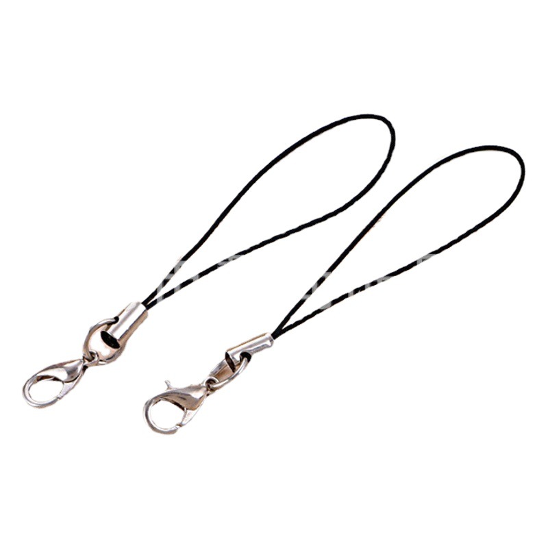Alloy Lobster Clasp Mobile Phone Rope Black Mobile Phone Lanyard Key Chain Sling Mobile Phone Rope DIY Mobile Phone Chain Wholesale