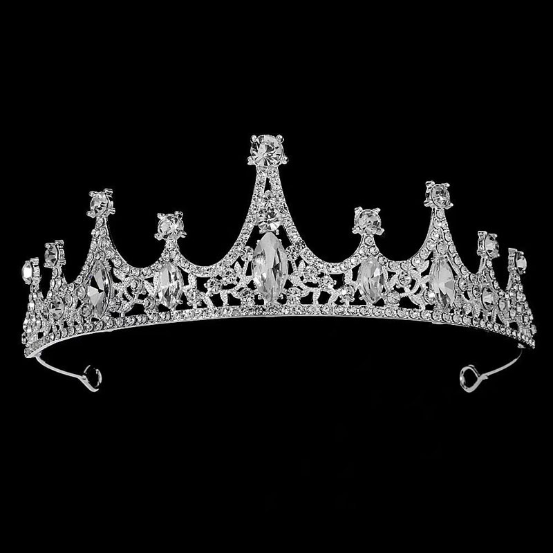 Online Rojo Negro Barroco corona tocado novia estilo coreano 18 años de edad, mujer adulta Ceremonia de cumpleaños princesa Corona al por mayor