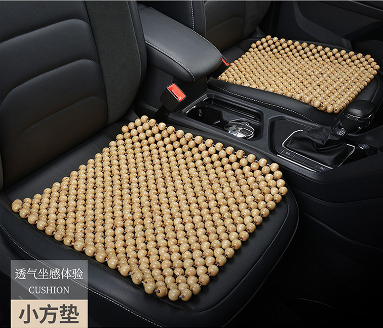 Wooden Beads Car Cushion Summer Cool Mat Ventilated and Breathable Single Beads Bottomless Cloth Small Man Waist Universal Summer Cushion