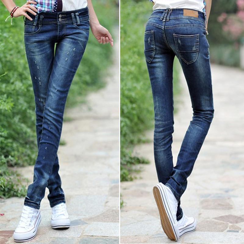 2025년 봄/가을 신상 여성용 로우 웨이스트 데님 팬츠, 학생용 다용도 바지, 한국 스타일 슬림핏 펜슬 팬츠