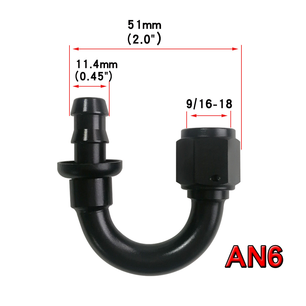 Oil Cooler Fitting – Qìchē Digər kuzov və aksesuarlar - an6-180-black