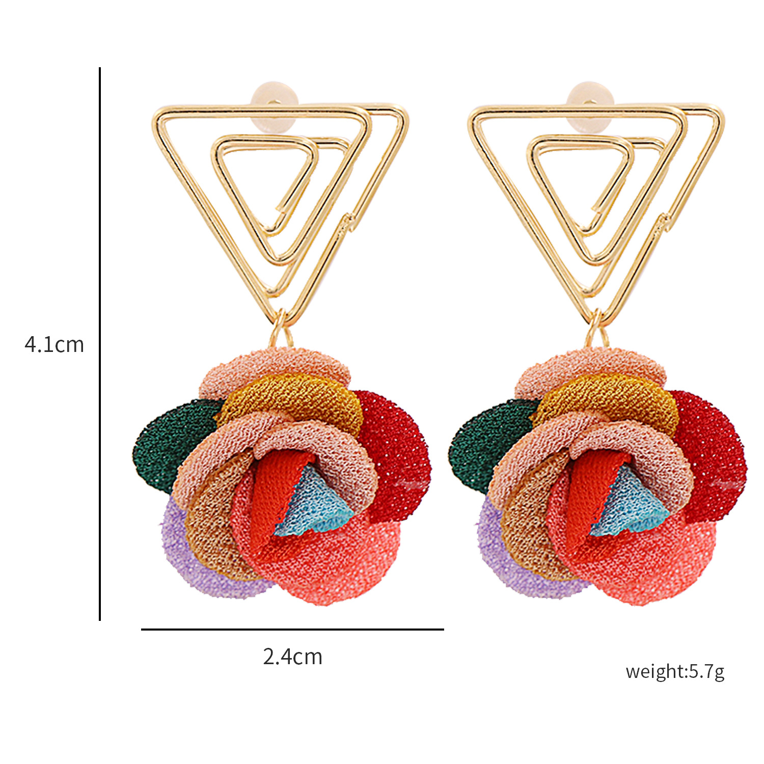 Korean Triangle Flower Earrings Wholesale display picture 26