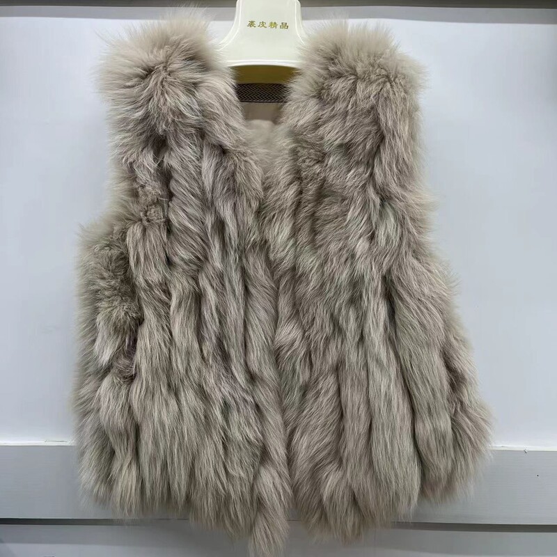 Fox Fur Vest for Women Real Fur 2025 Autumn and Winter Short Versatile Waistcoat Haining Fur One-Piece Young Style Fur for Women