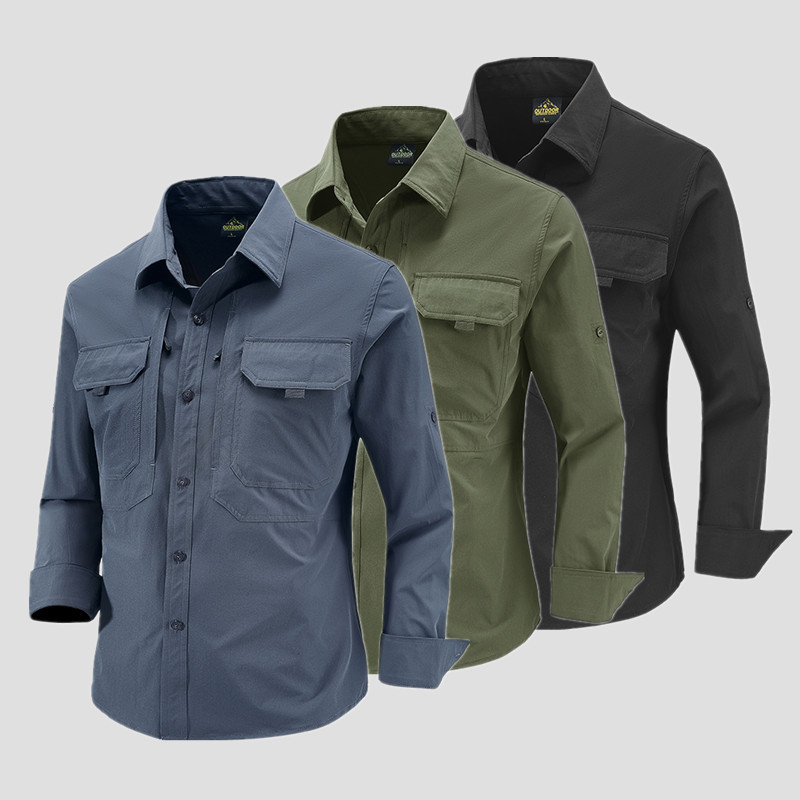Summer Stretch Quick-drying Long-sleeved Shirt Men's Outdoor Breathable Loose Business Military Workwear Shirt Workwear Manufacturers Summer Stretch Quick-drying Long-sleeved Shirt Men's Outdoor Breathable Loose Business Military Workwear Shirt Workwear Manufacturers