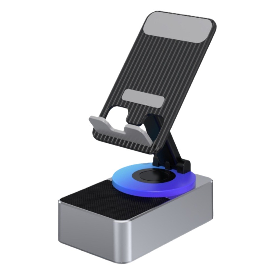 Tres en uno soporte de teléfono móvil de carga de audio tesoro Bluetooth altavoz de llamada multifuncional plegable giratorio de escritorio Perezoso