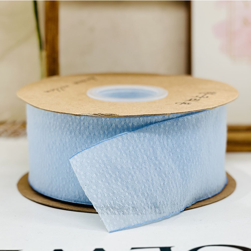 Color claro de alto nivel Jacquard nieve hilo decoración nieve hilo cinta cinta de seda regalo de embalaje floral cinta de cabello