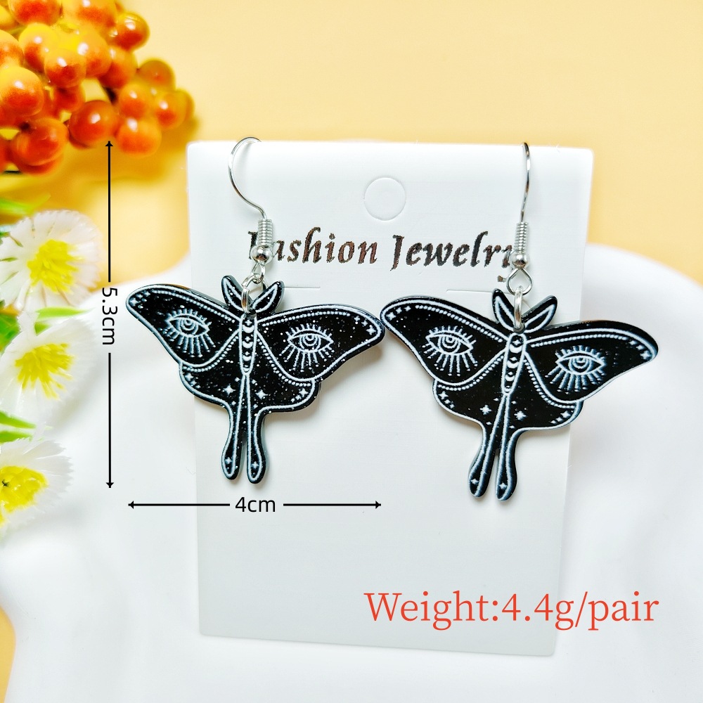 8g Weight 304 Stainless Steel Ear Needle Material Drop Earrings Classification 1 Pair Quantity Holiday, Daily Occasion Acrylic Material Halloween Festival Geometric, Pumpkin, Butterfly Pattern Women's Gender Casual, Simple Style Style 1 Pair Casual Simple Style Geometric Pumpkin Butterfly Arylic Drop Earrings 20