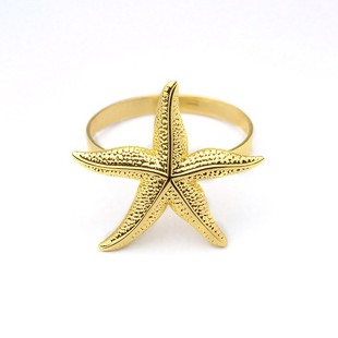 European and American Popular Creative Design Starfish Napkin Buckle Ring Hotel Table Setting Cloth Ring