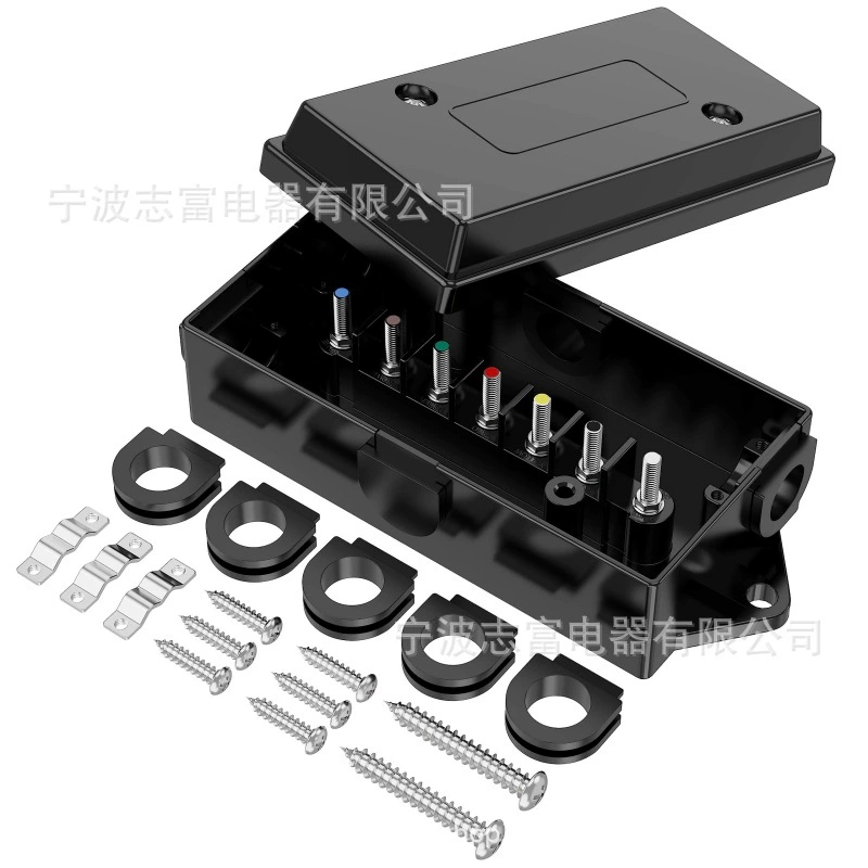 7-жильный разъем для прицепа, силовой кабель для автодома, 7-жильный штекер для прицепа с герметичной распределительной коробкой.