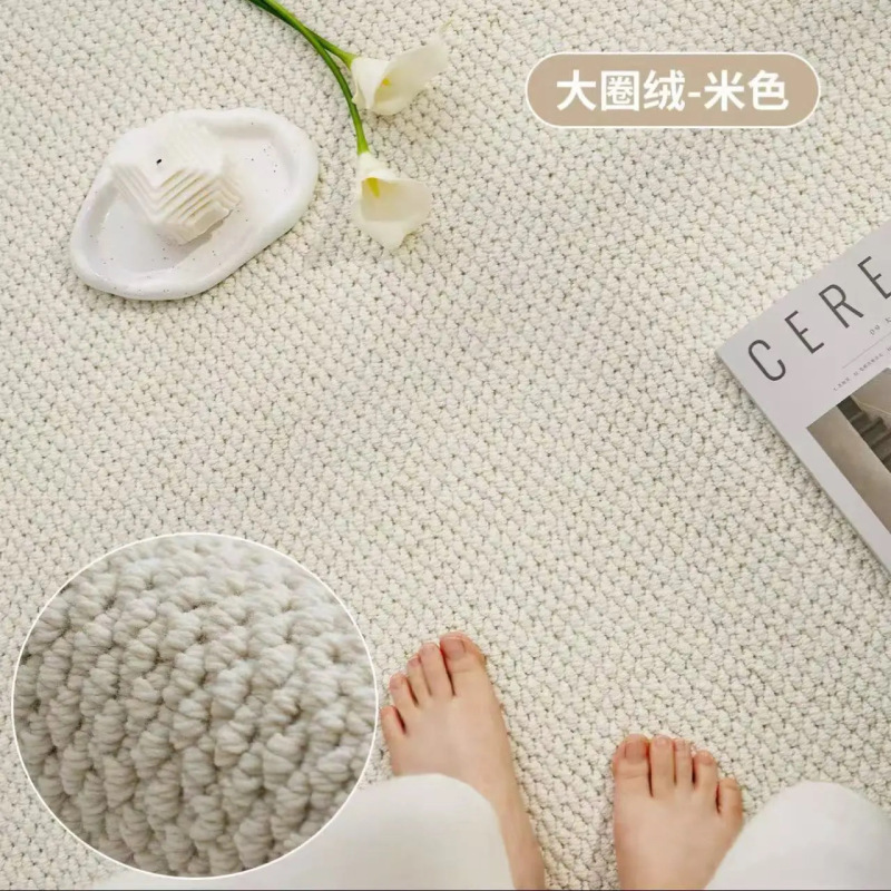 シンプルな模造サイザル麻フロアマット、家庭用猫傷防止、洗濯機で洗える、出窓、リビングルーム、寝室、畳、ティールーム、パイナップルサークルブランケット|undefined