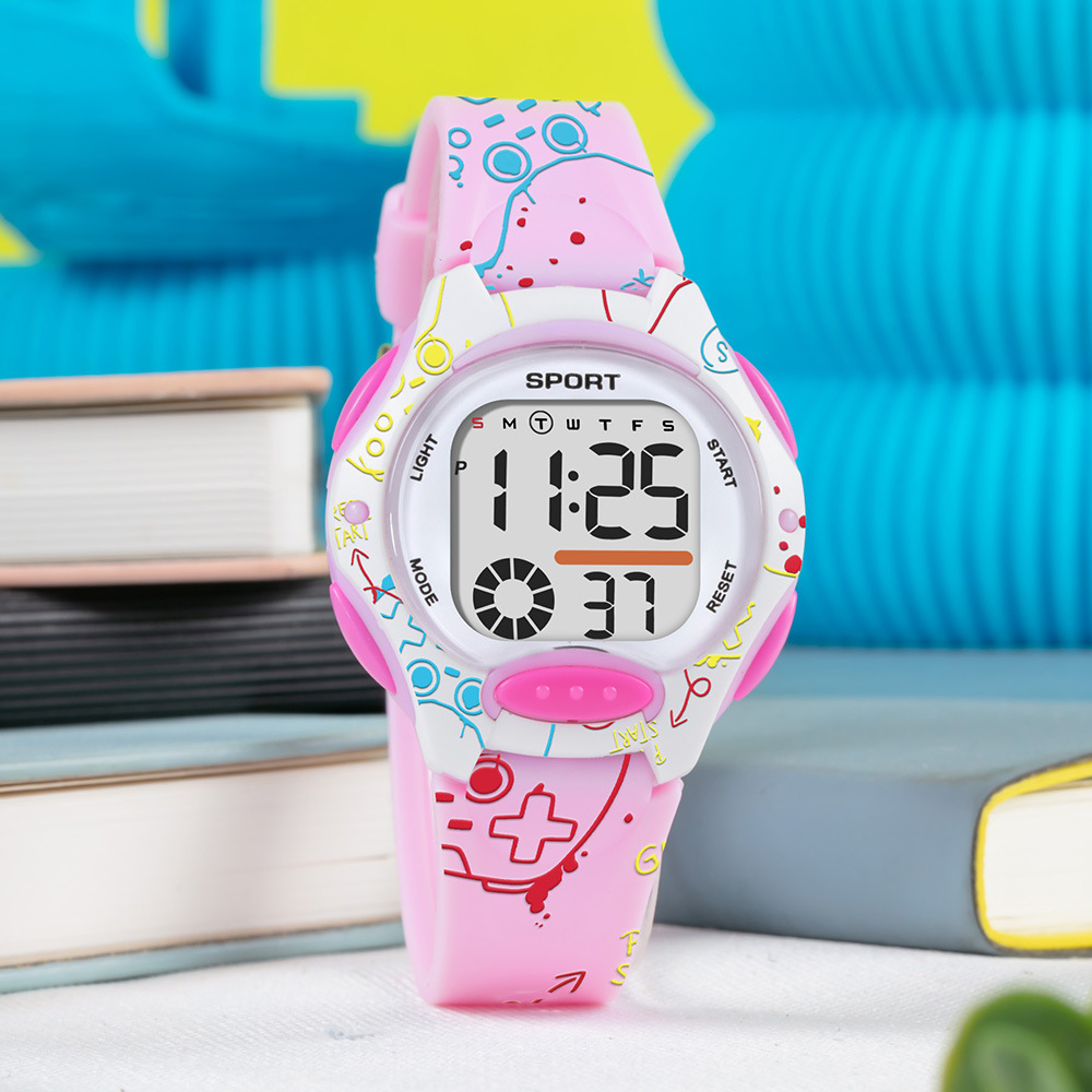 Hombres y niñas estudiantes nocturno reloj digital alarma al aire libre juvenil reloj electrónico multifuncional reloj electrónico cronógrafo