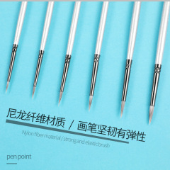 Sakura Nylon Hooked Liner Single Brush Silver Rod Watercolor Oil Painting Acrylic Ultra-Fine Drawing Brush College Entrance Exam Art Supplies Set