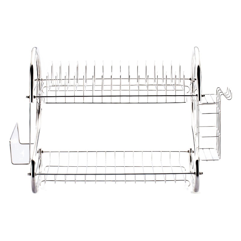 Escurridor de platos de cocina, escurridor de doble capa para tazones y palillos, estante de almacenamiento para organizar artículos, estante para platos, almacenamiento al por mayor.