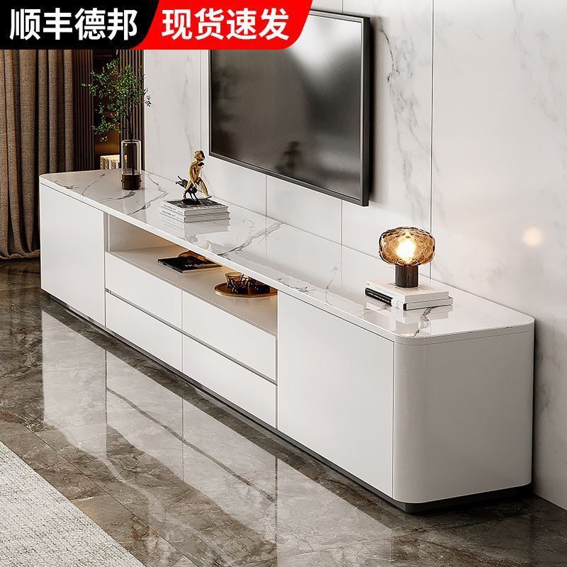 無垢材スレートテレビキャビネットリビングルームホームモダンシンプルハイキャビネット小さなアパートフロアテレビキャビネットコーヒーテーブル組み合わせ