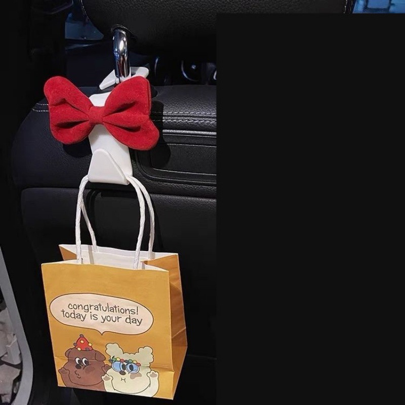 Gancho trasero del asiento del coche de celebridades de Internet Gancho trasero del coche Gancho de almacenamiento trasero del coche Gancho de lazo rojo femenino