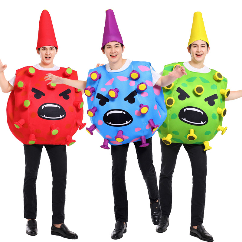 Halloween Performance Party Coronavirus Cos Inflatable Suit Virus Cosplay Suit Stage Props Performance Suit