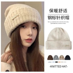 鉄製のウールの帽子の女性は秋冬に保温して大きくて大きい頭の周りを厚くします。
