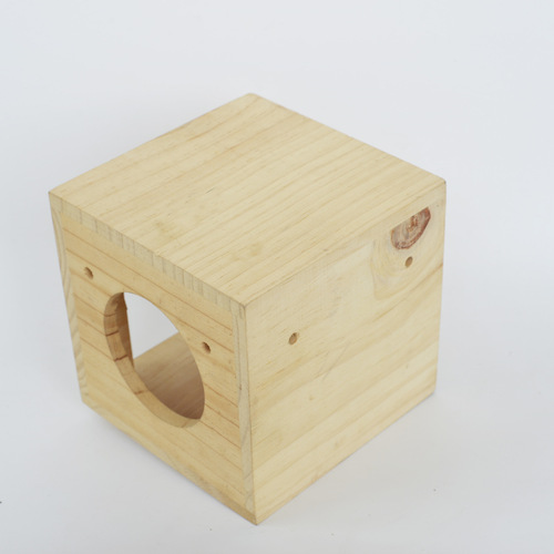 Small Pet Wood House Natural Wood Rectangle Cage for Hamsters, Gerbils, Rabbits, Chinchillas, Squirrels